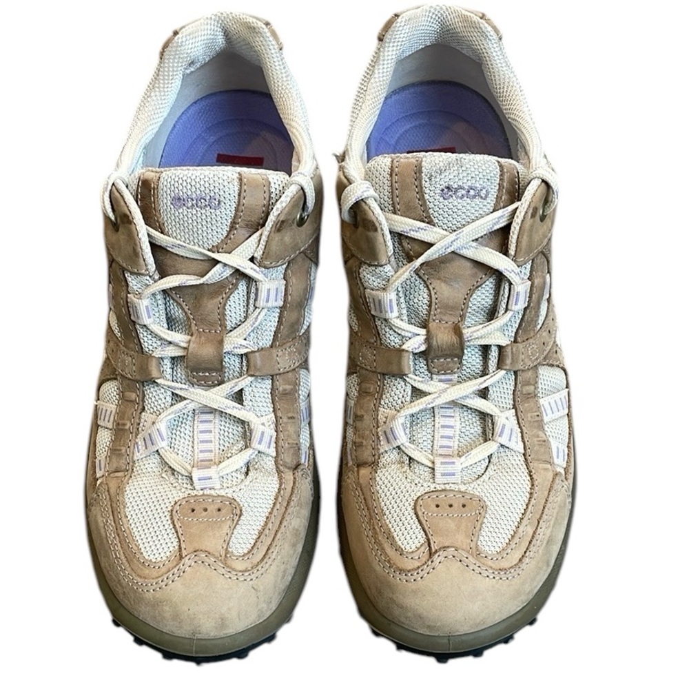 Ecco Receptor Tan Leather Sneakers Walking Running Lace Up Shoes—Women’s 11 (42)
